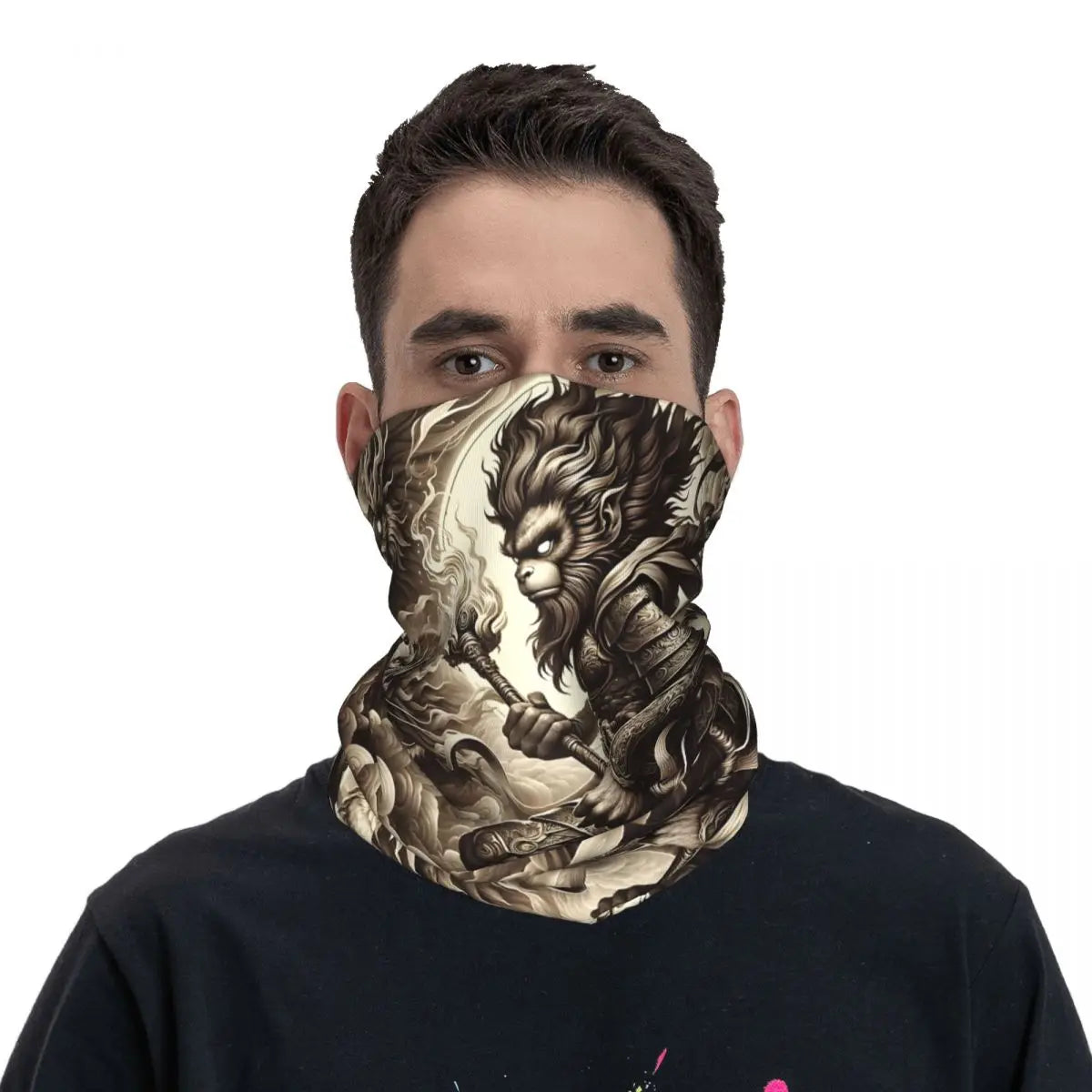 Mejora tu estilo con el calentador de cuello Black Myth: Wukong Calligraphy
