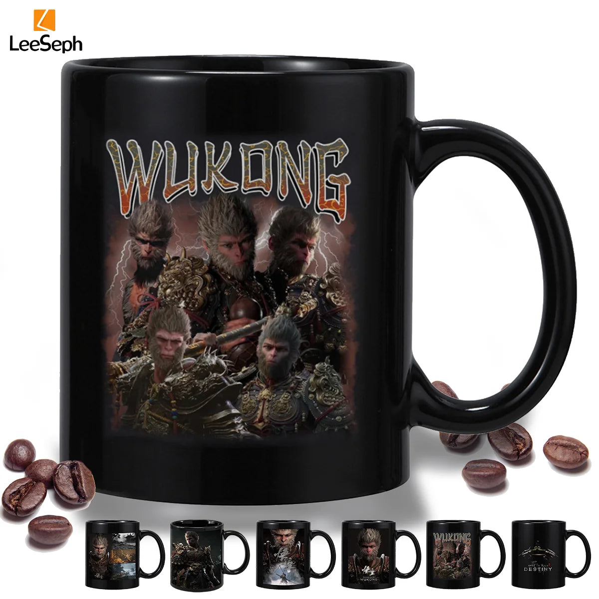 Black Myth: Wukong Ceramic Mug – Heroic Warrior Edition (Black)