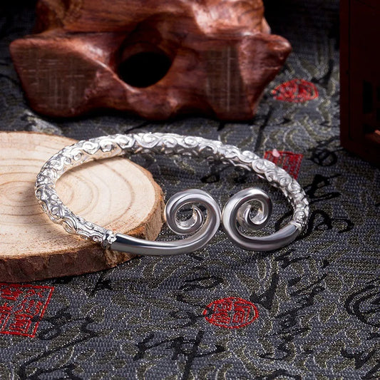Black Myth: Wukong Silver Spiral Bracelet – Ancient Warrior