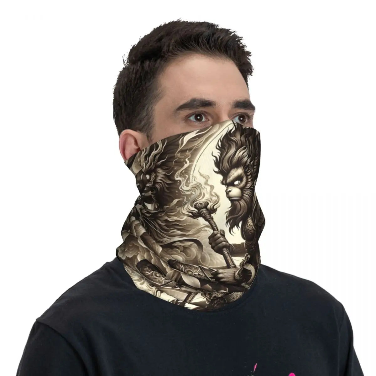 Mejora tu estilo con el calentador de cuello Black Myth: Wukong Calligraphy