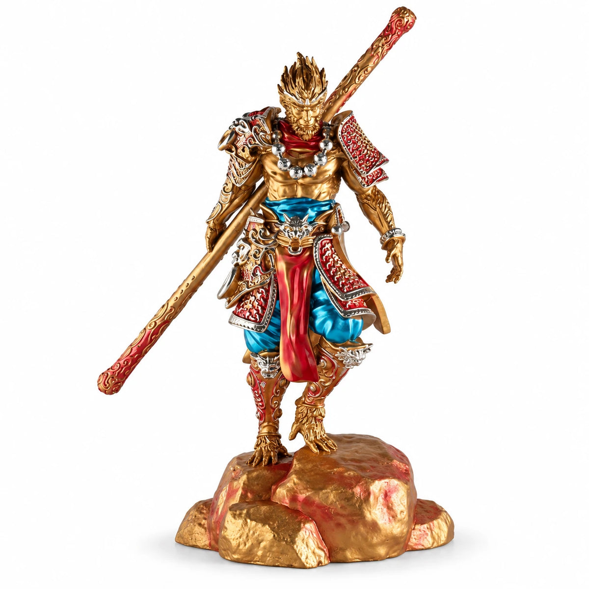 Black Myth Wukong Monkey King Golden Armor Red & Blue 26cm Statue