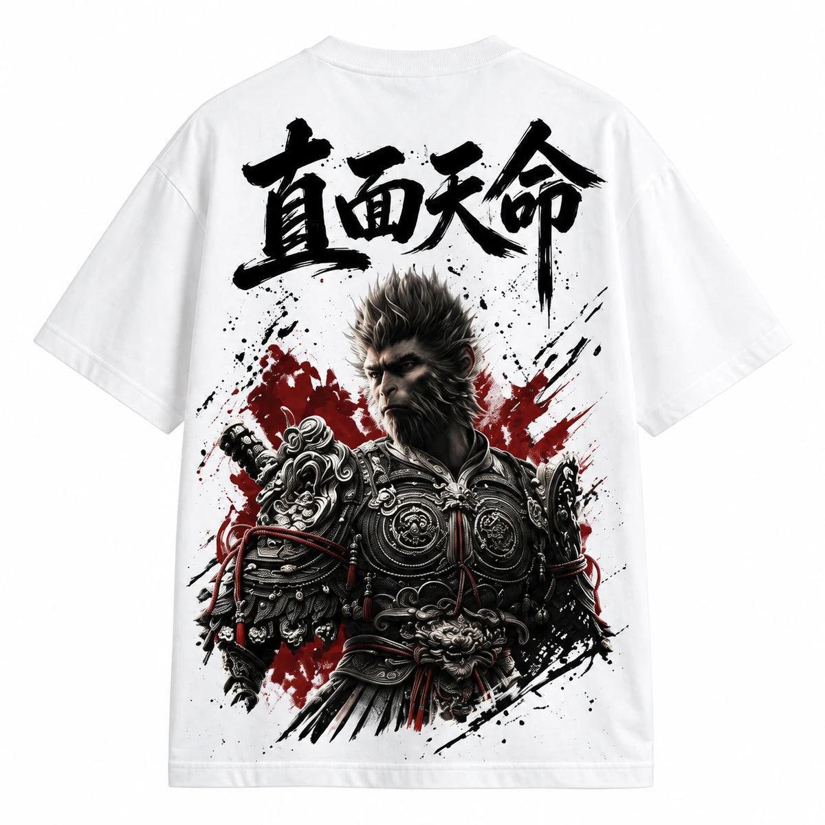 Black Myth Wukong Destined One “Face Destiny” White T-Shirt