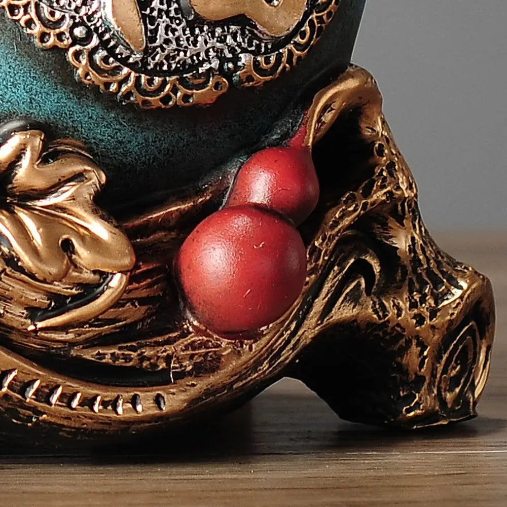 Black Myth Wukong Fortune Gourd Statue with Chinese Fu Symbol