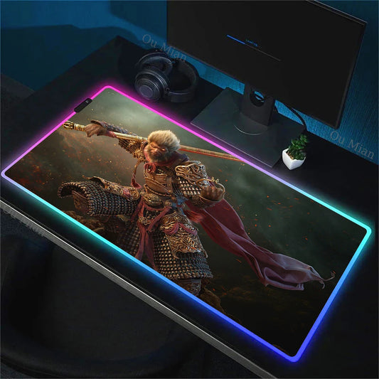 Black Myth: Wukong RGB Gaming Mouse Pad – Legendary Combat Stance Edition E-Sports Desk Mat