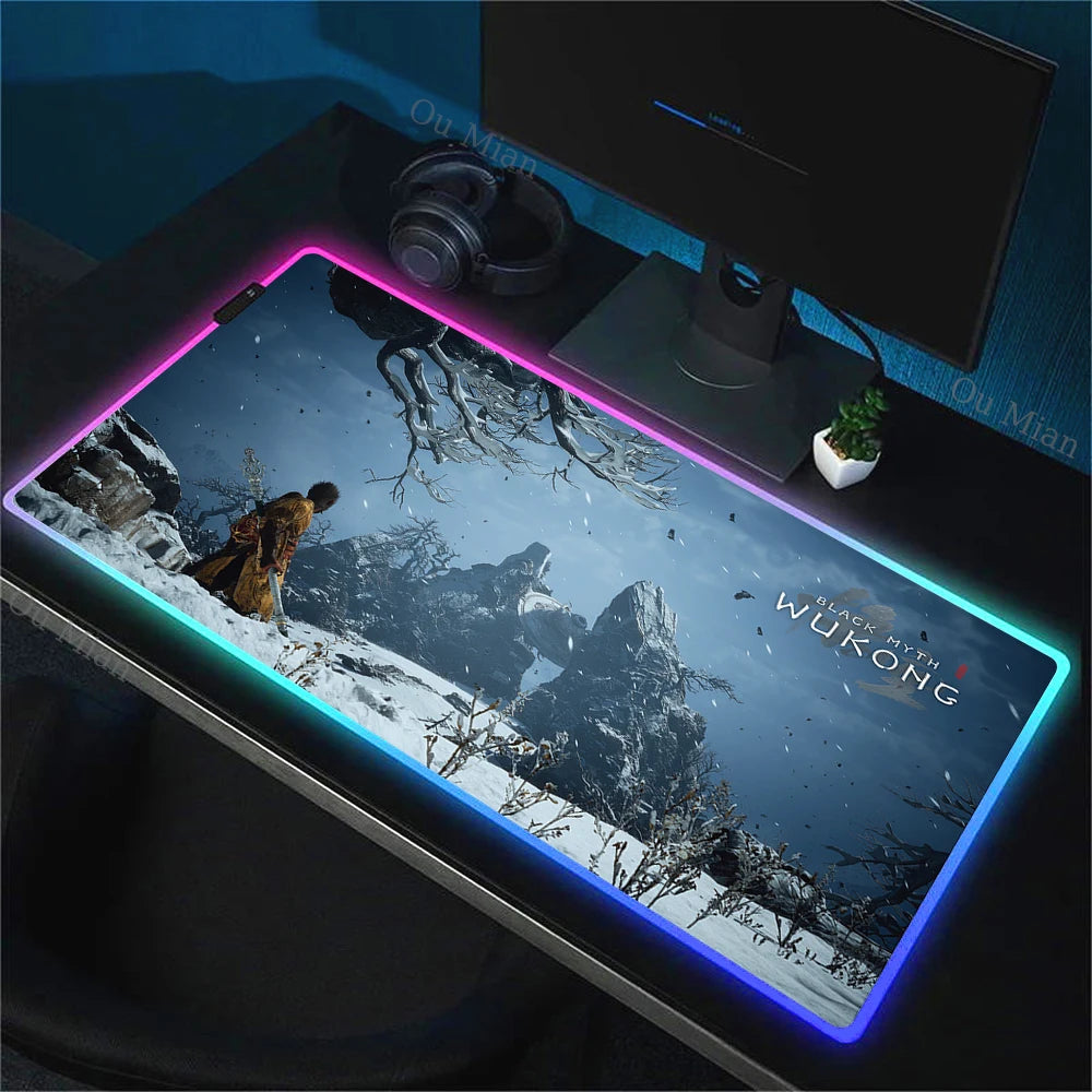 Black Myth: Wukong RGB Gaming Mouse Pad – Frozen Realm Edition E-Sports Desk Mat