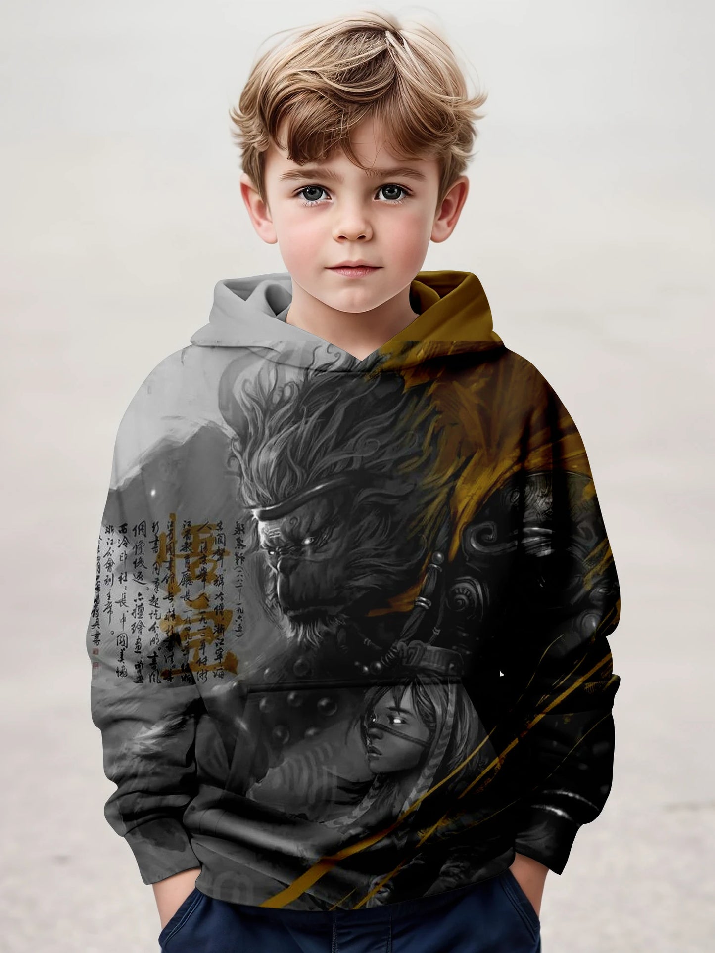 Kids' Black Myth Wukong Hoodie - Epic Warrior