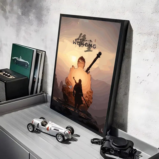 Black Myth Wukong Sunset Silhouette Journey Poster
