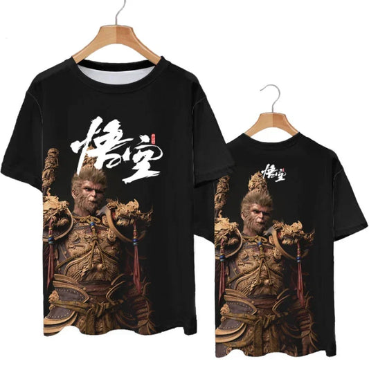 Black Myth: Wukong Black T-shirt – Wukong in Full Battle Gear