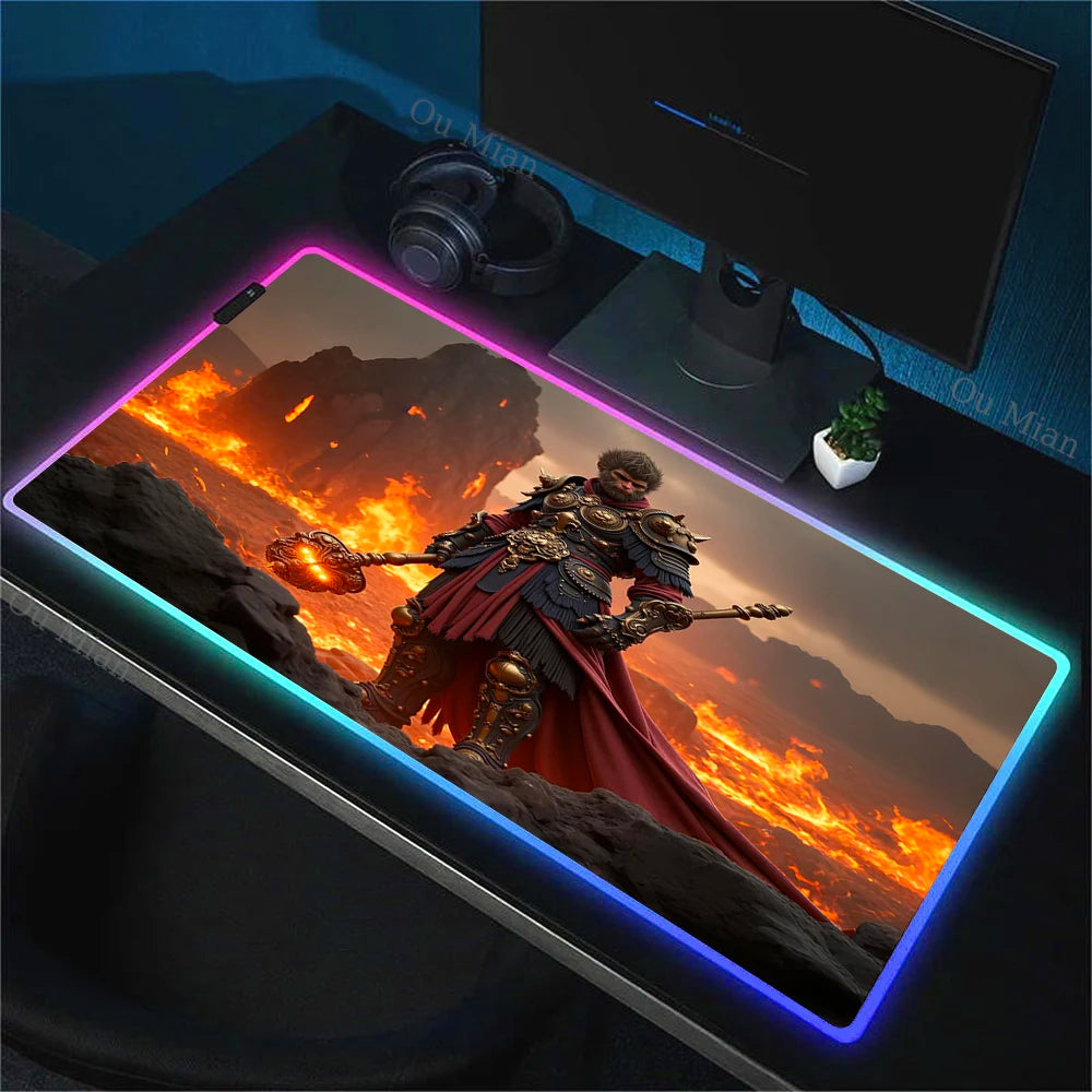 Black Myth: Wukong RGB Gaming Mouse Pad – Lava Dominion Edition E-Sports Desk Mat