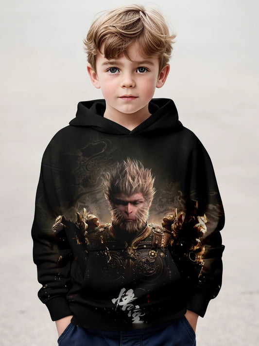 Kids' Black Myth Wukong Hoodie - Legendary Warrior