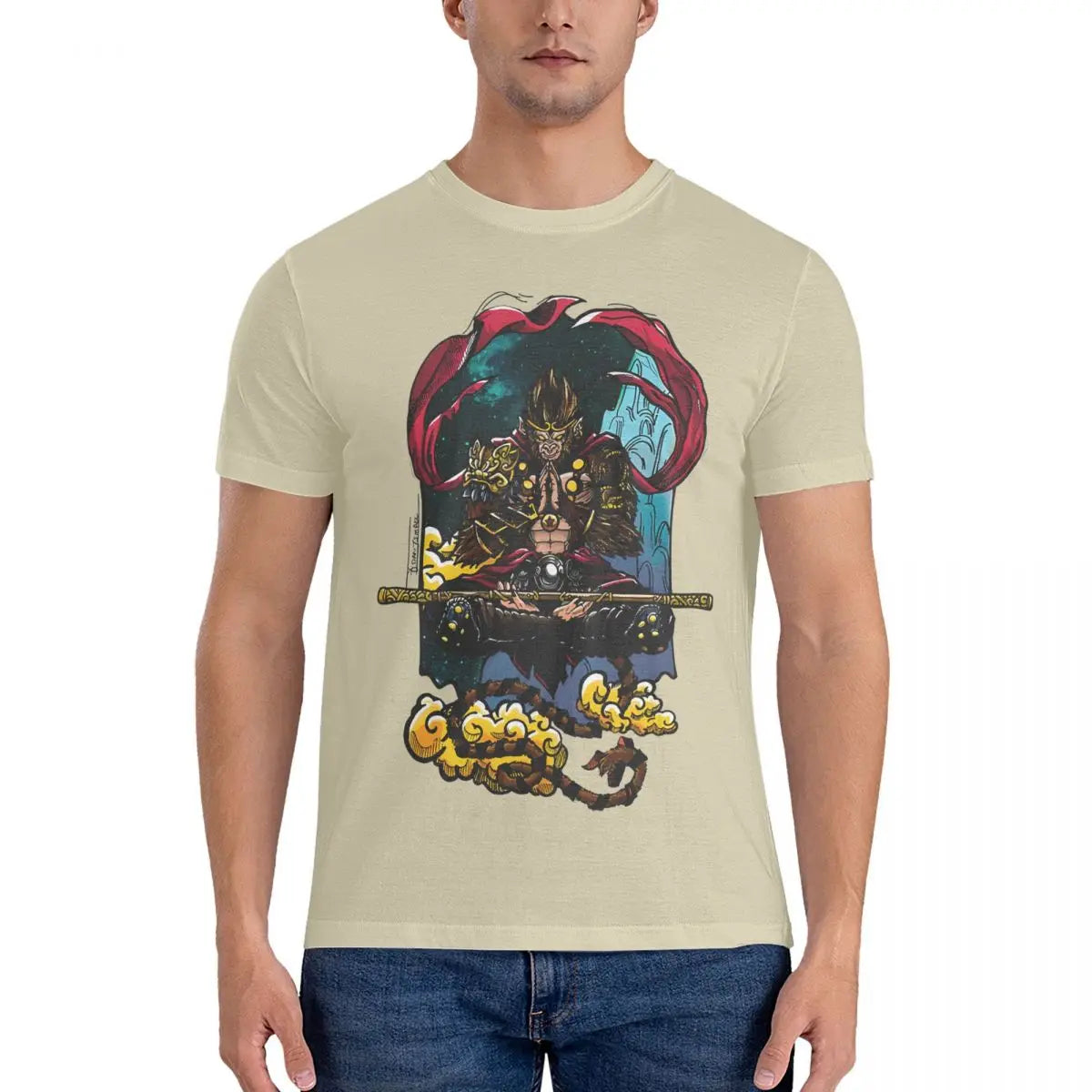 Black Myth: Wukong Beige T-Shirt – Power of the Monkey King