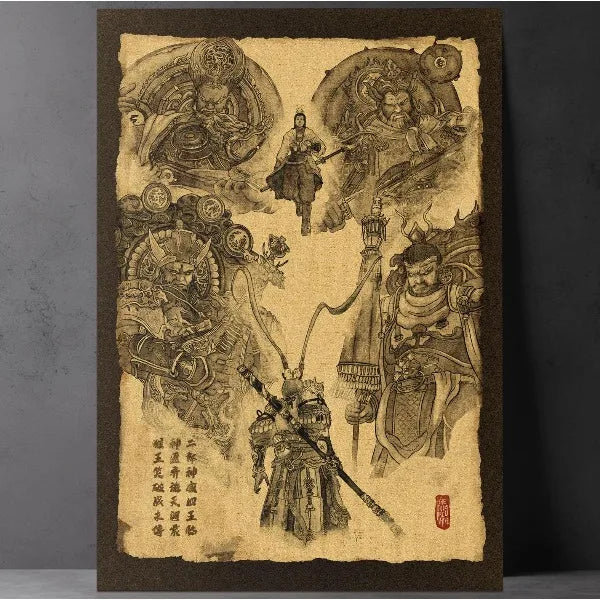Black Myth Wukong Vintage Parchment Poster Limited Edition