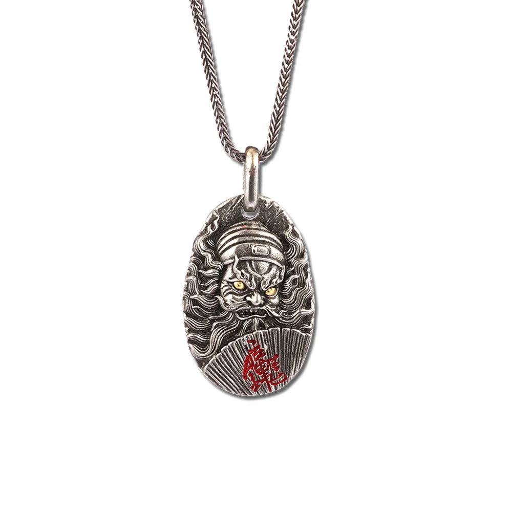 Black Myth Zhong Kui White Copper Enamel Blessing Necklace