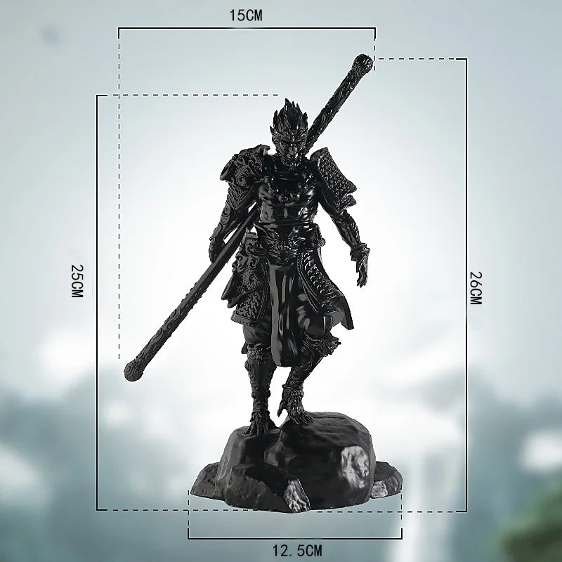 Black Myth Wukong Monkey King Shadow Black Armor 26cm Statue