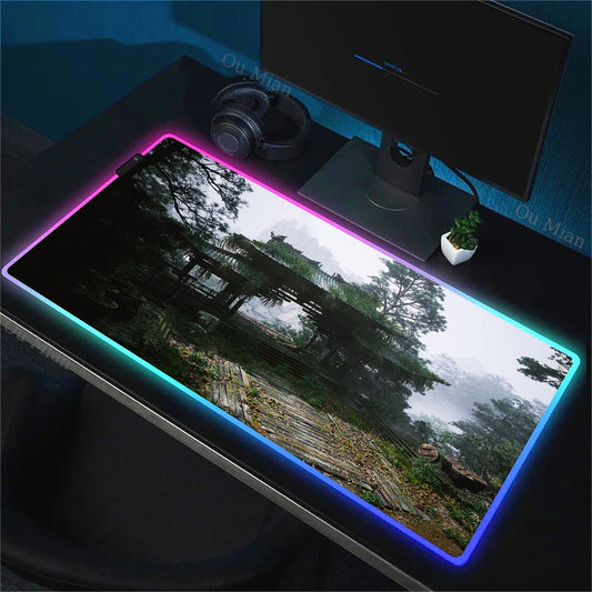 Black Myth: Wukong RGB Gaming Mouse Pad – Ancient Forest Path Edition E-Sports Desk Mat