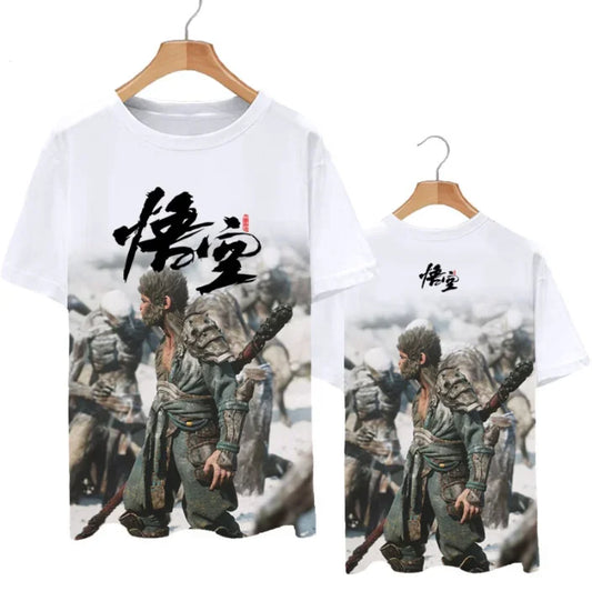 Black Myth: Wukong White T-shirt - Wukong in Battle