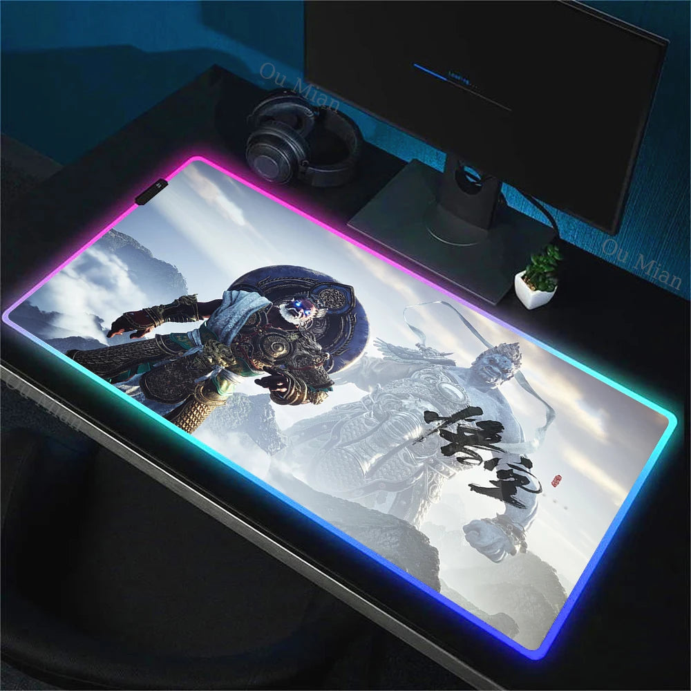 Black Myth: Wukong RGB Gaming Mouse Pad – Celestial Confrontation Edition E-Sports Desk Mat