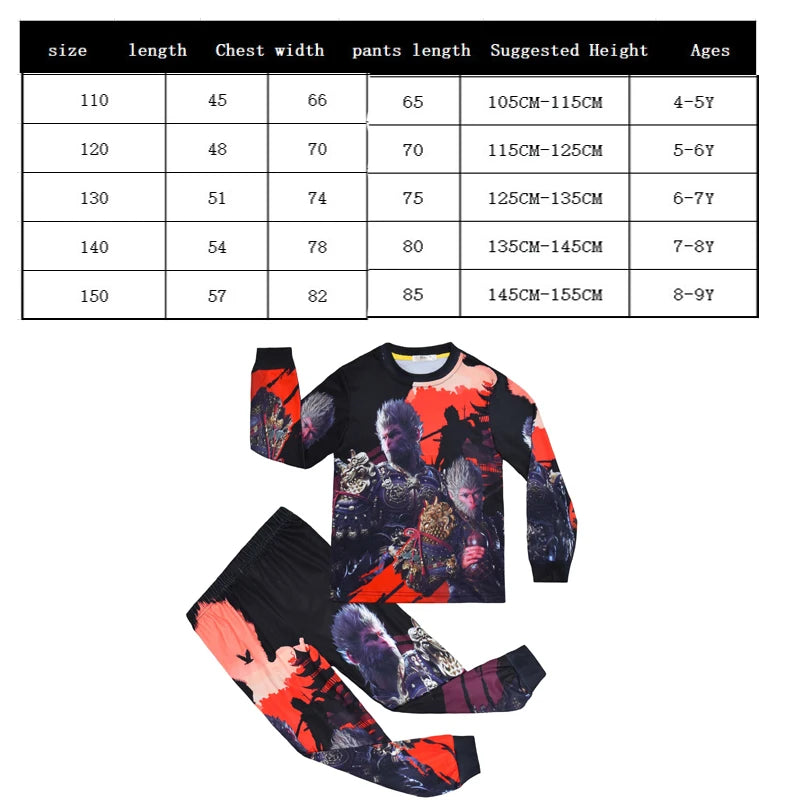 Red Warrior - Black Myth Wukong Kids Pajamas