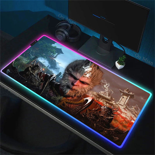Black Myth: Wukong RGB Gaming Mouse Pad – Dual Realm Warrior Edition E-Sports Desk Mat