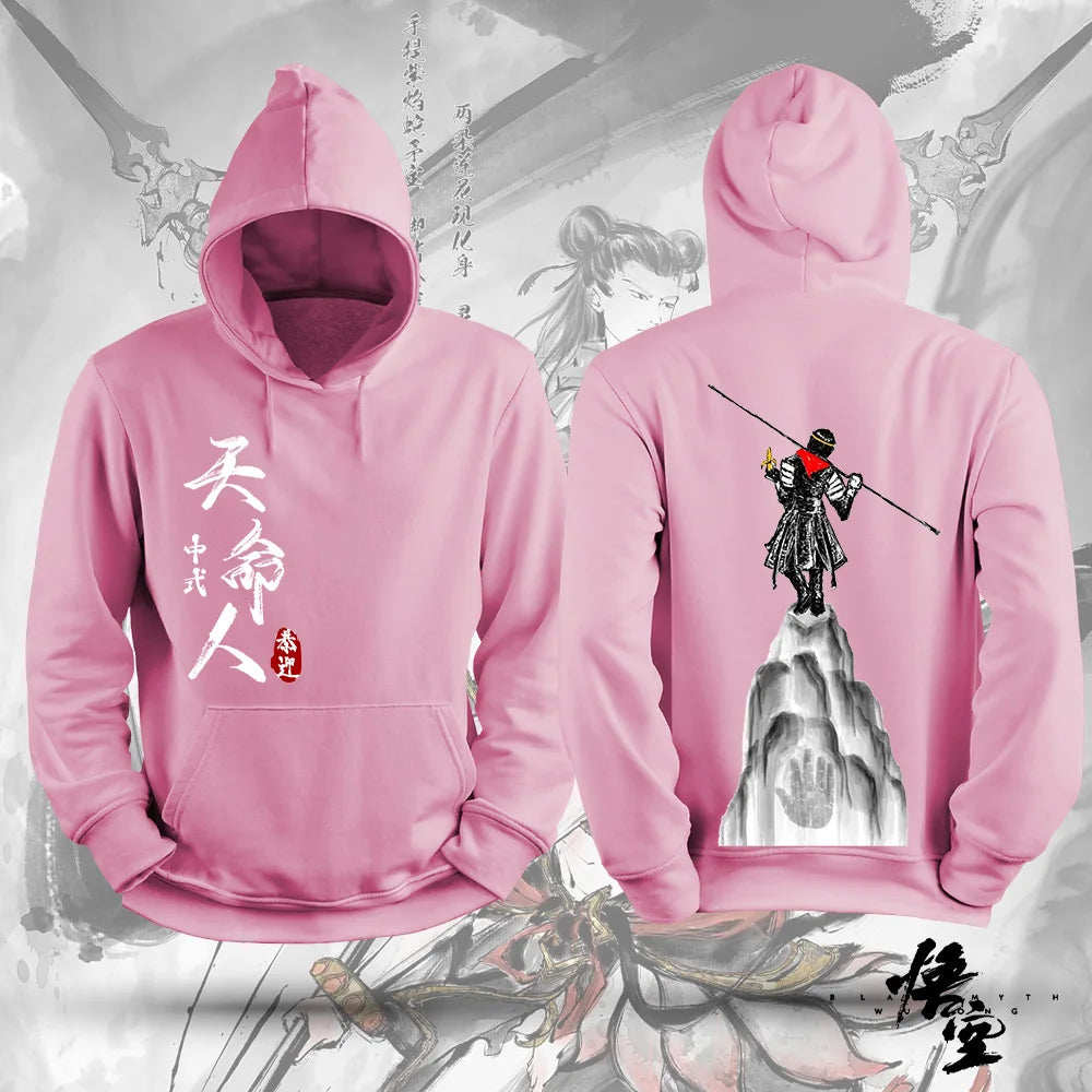 Black Myth Wukong Hoodie Pink Sun Wukong Warrior