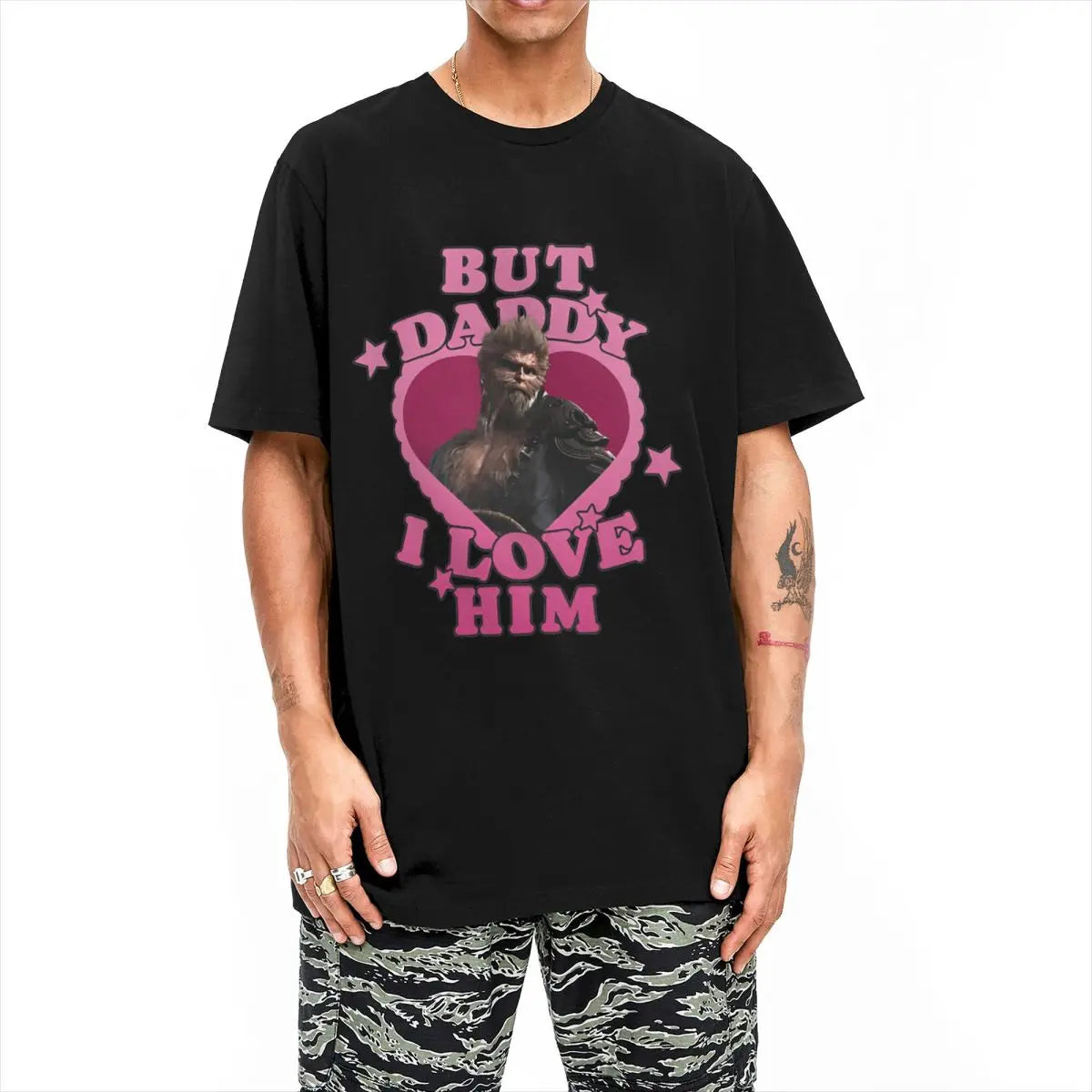 "But Daddy I Love Him" Monster Heart Burgundy - Black Myth Wukong T-shirt