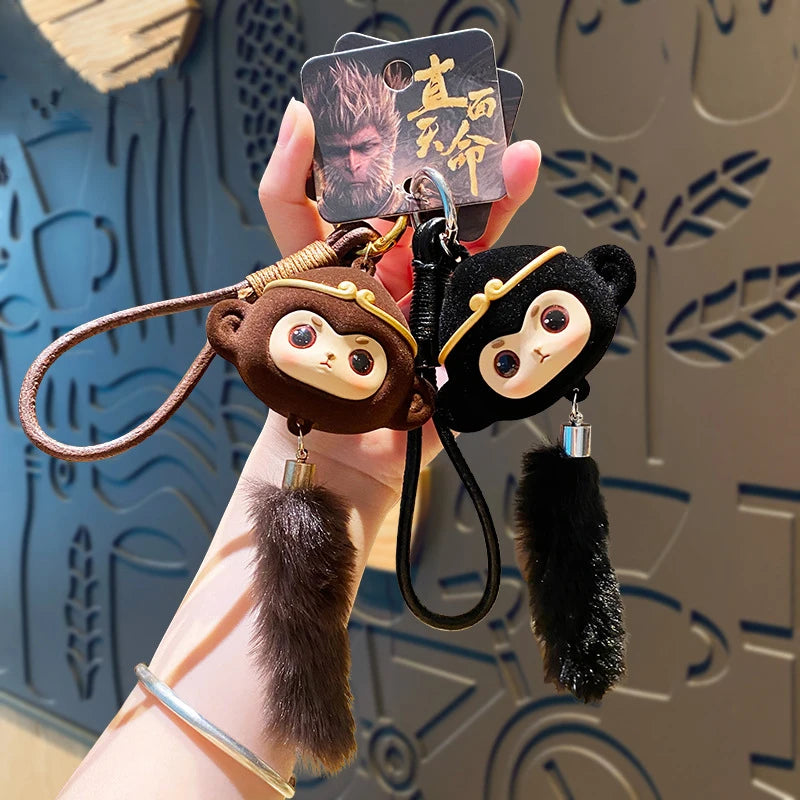 Black Myth Wukong Destined One Black Monkey Plush Keychain