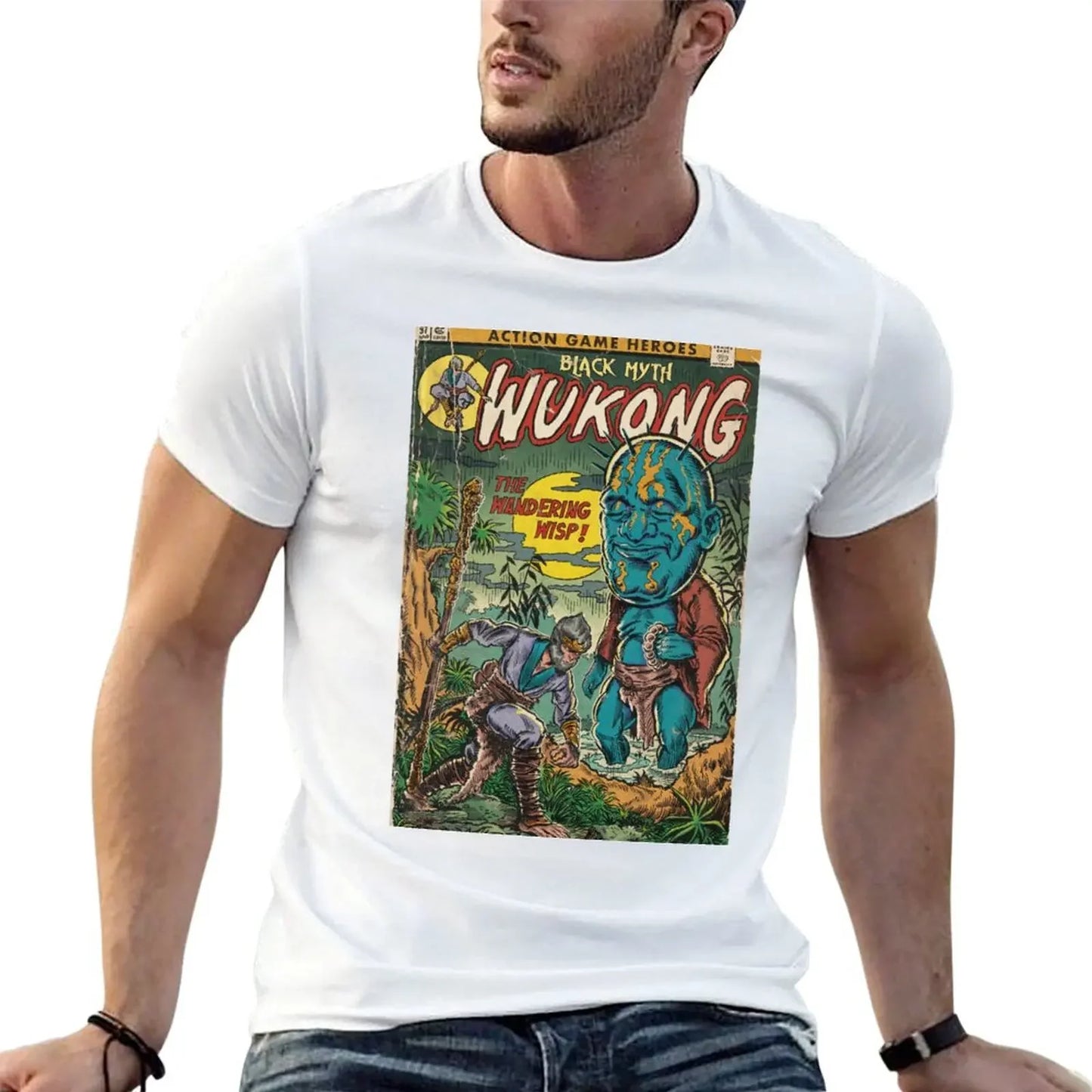 Black Myth Wukong Comics T-Shirt White