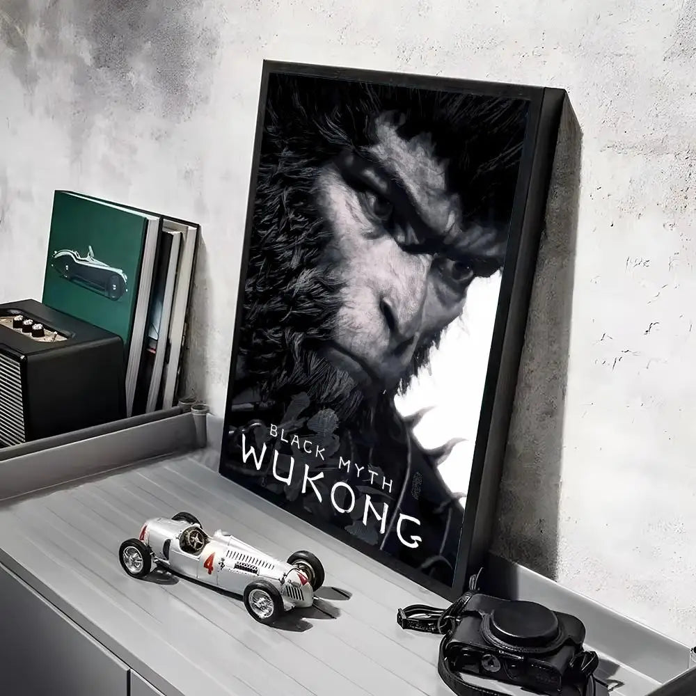 Black Myth Wukong Monochrome Monkey King Poster