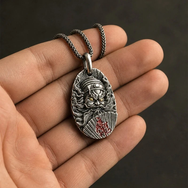 Black Myth Zhong Kui White Copper Enamel Blessing Necklace