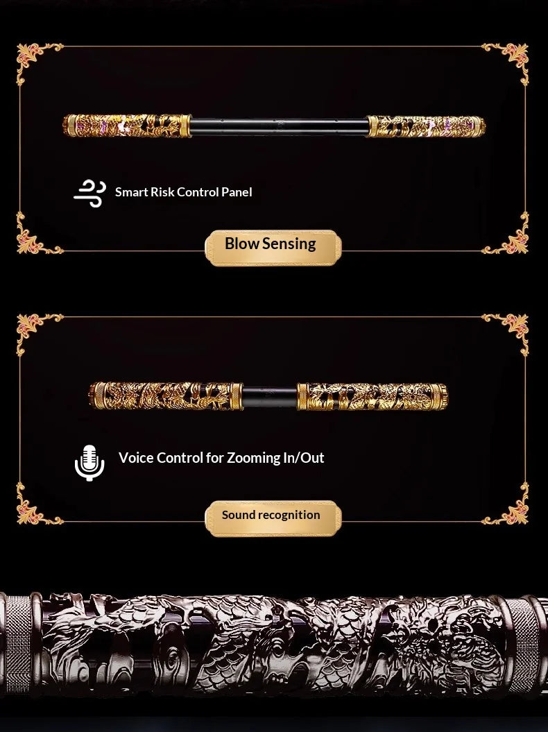 Black Myth Wukong Ruyi Jingu Bang Dark Gold Electronic Retractable Staff Replica