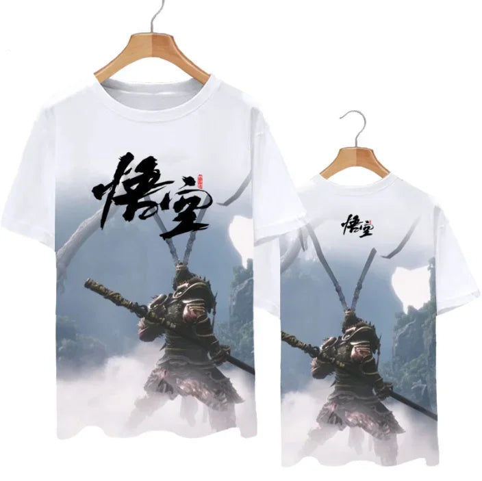 Black Myth: Wukong White T-shirt – Unleash the Warrior Spirit