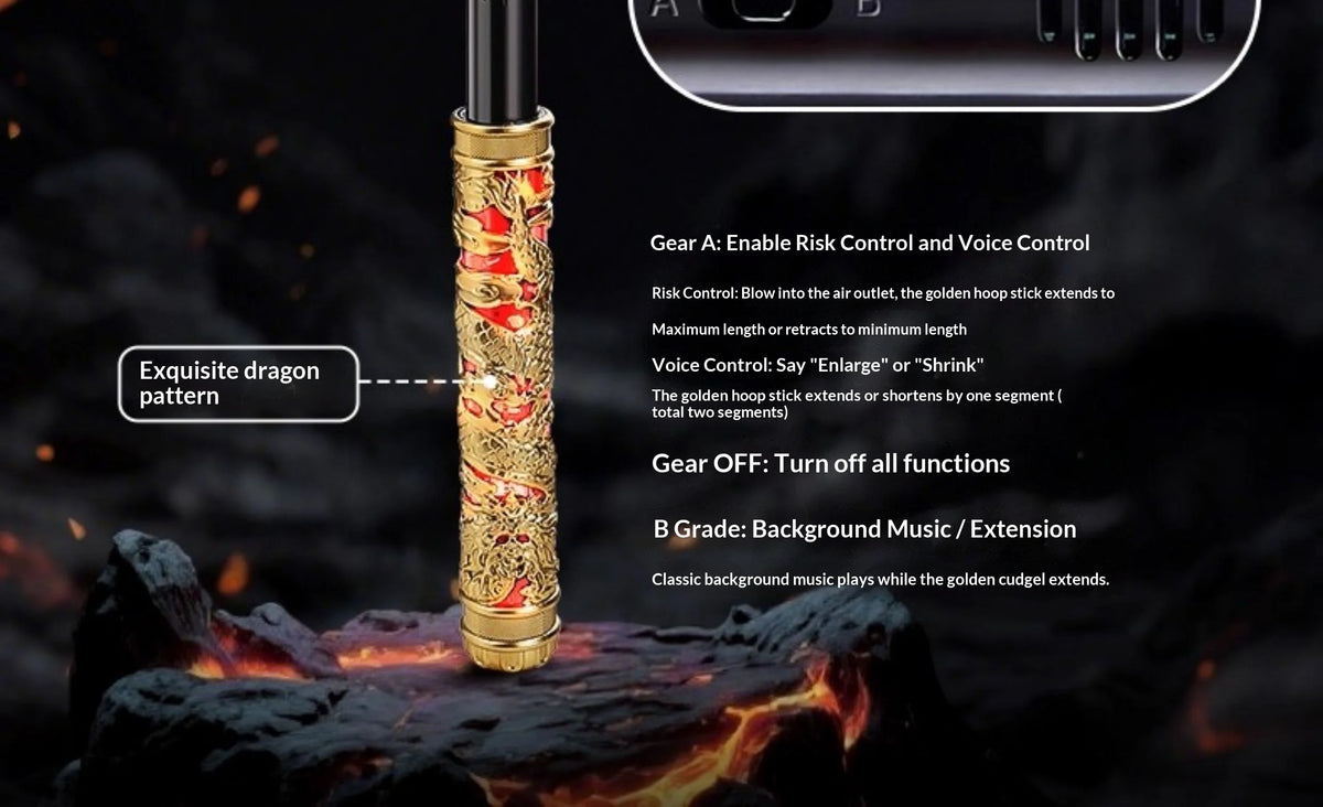 Black Myth Wukong Ruyi Jingu Bang Dark Gold Electronic Retractable Staff Replica