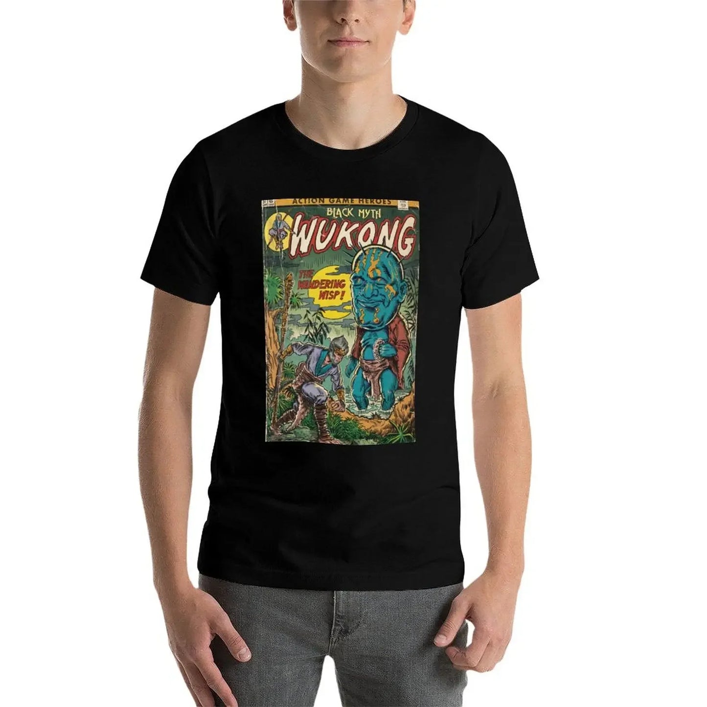 Black Myth Wukong Comics T-Shirt Black