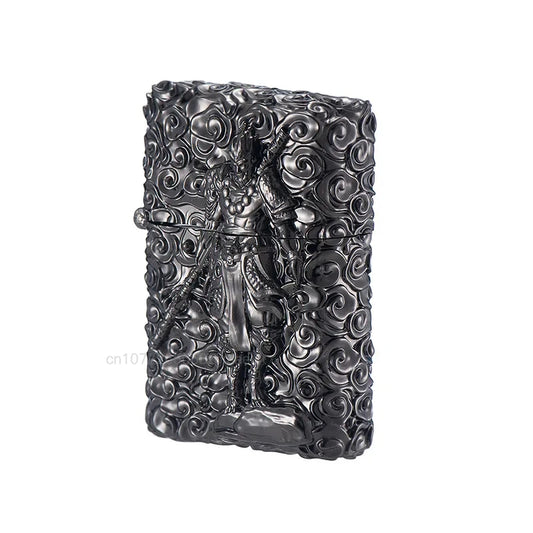 Black Myth Wukong Black Metal Kerosene Lighter with Sun Wukong Relief