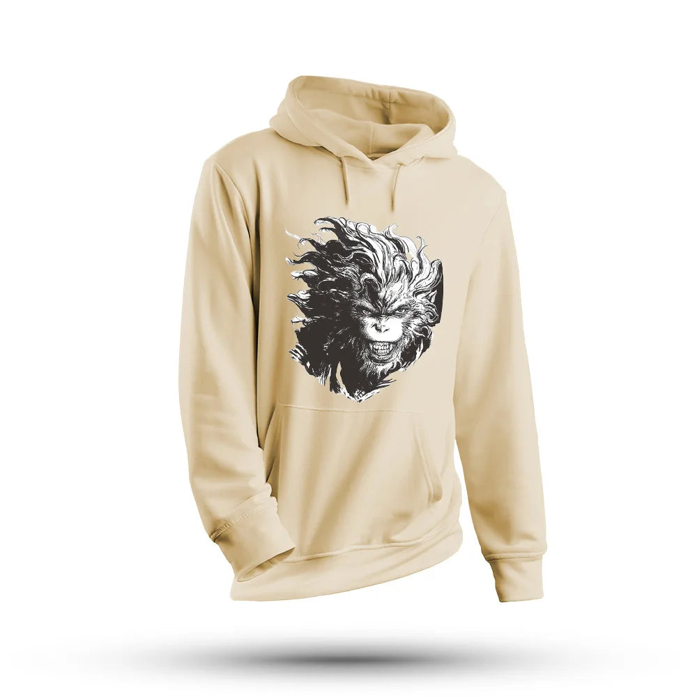 Fierce Wukong Beige Hoodie - Black Myth: Wukong