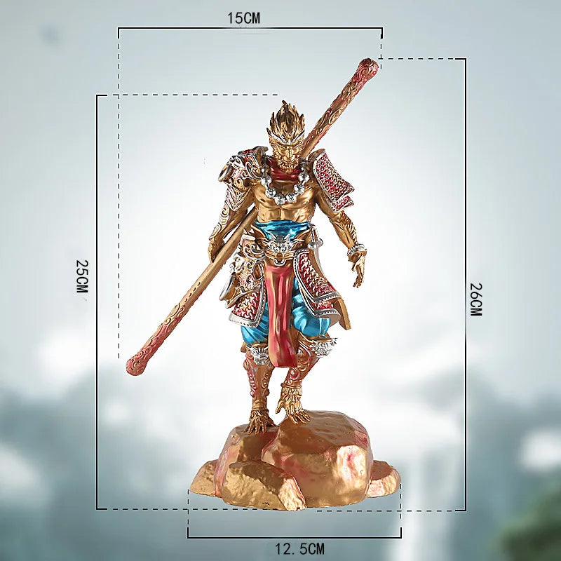 Black Myth Wukong Monkey King Golden Armor Red & Blue 26cm Statue