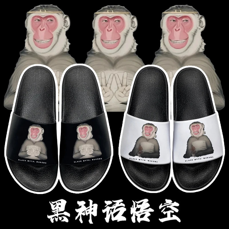 Premium Gamer Footwear - Black Myth Wukong Black Slides