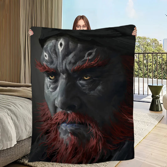 Black Myth Zhong Kui Blanket – Fierce Demon Slayer Face