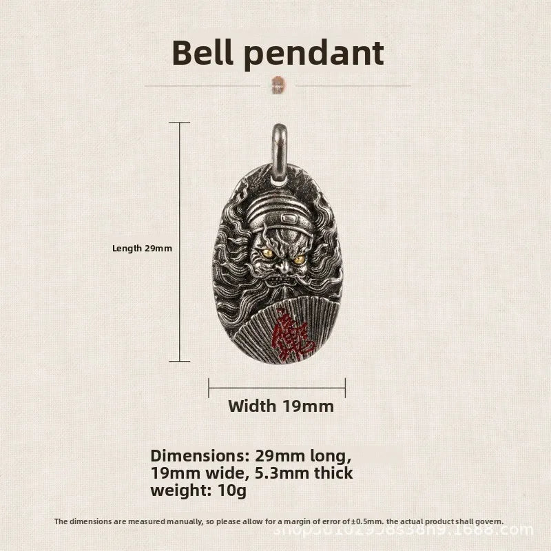 Black Myth Zhong Kui White Copper Enamel Blessing Necklace