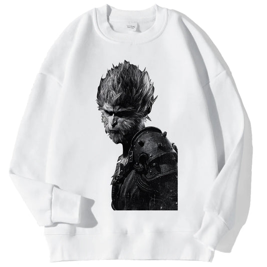 Wukong Warrior Battle White Sweatshirt - Black Myth: Wukong