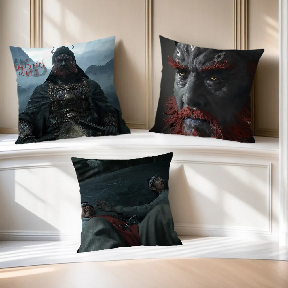 Black Myth Zhong Kui Cushion – Fierce Demon Slayer Face