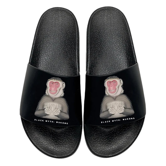 Premium Gamer Footwear - Black Myth Wukong Black Slides