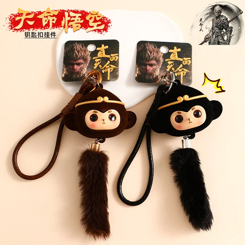 Black Myth Wukong Destined One Black Monkey Plush Keychain