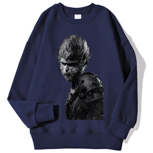 Wukong Warrior Battle Navy Blue Sweatshirt - Black Myth: Wukong