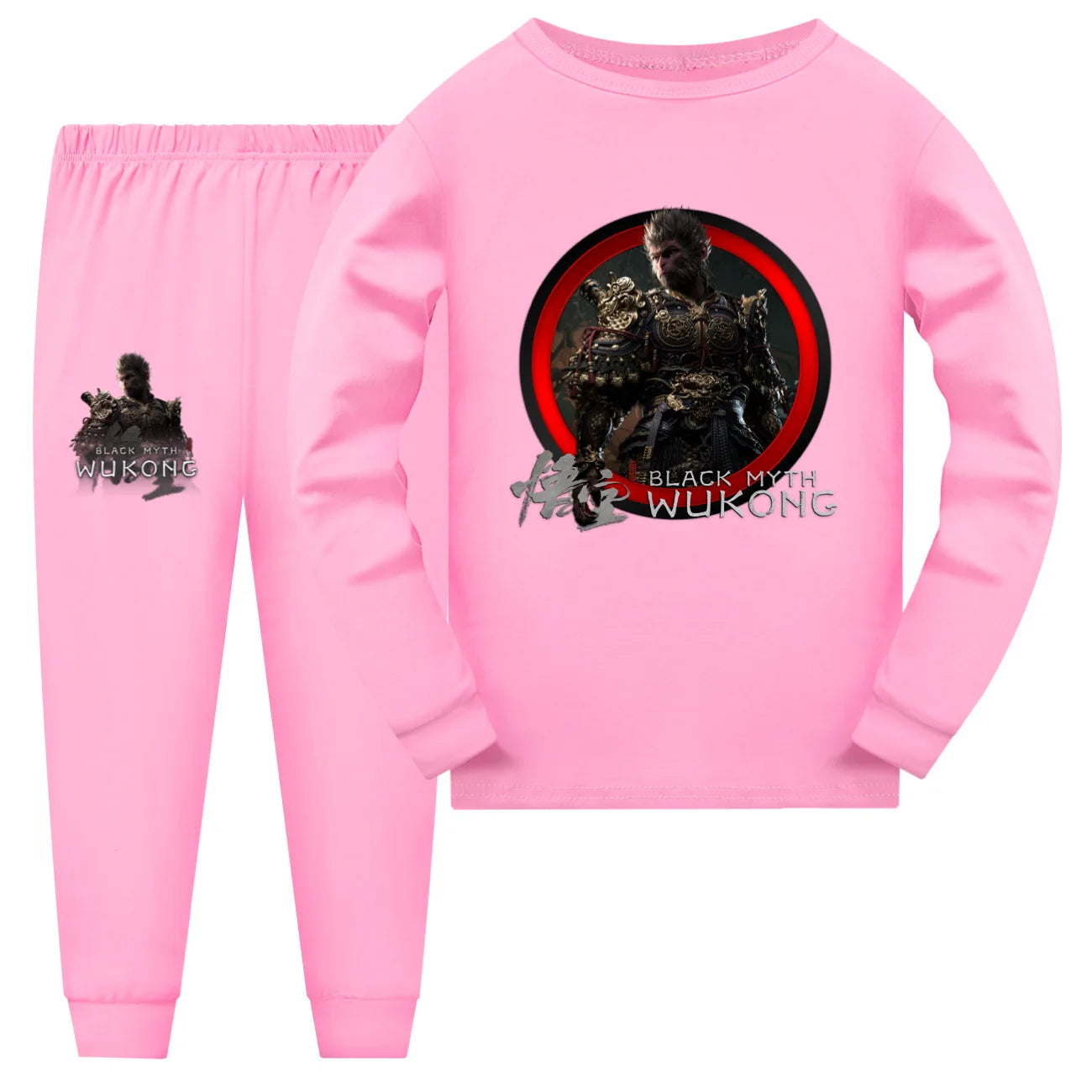 Featuring Sun Wukong - Black Myth : Wukong Pink Children’s Hoodie and Jogger Set