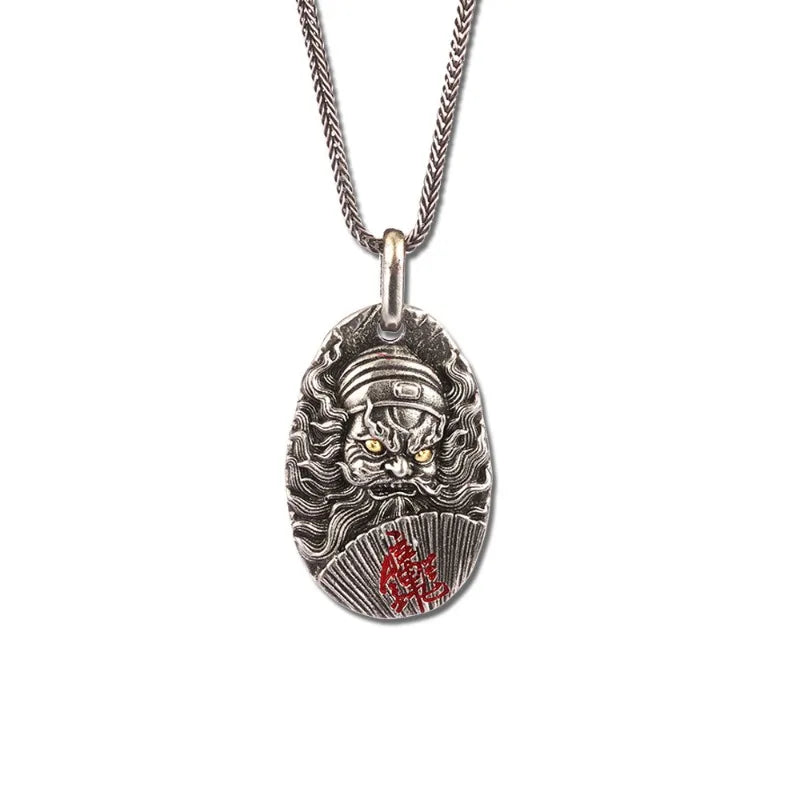 Black Myth Zhong Kui White Copper Enamel Blessing Necklace
