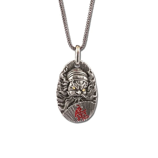 Black Myth Zhong Kui White Copper Enamel Blessing Necklace