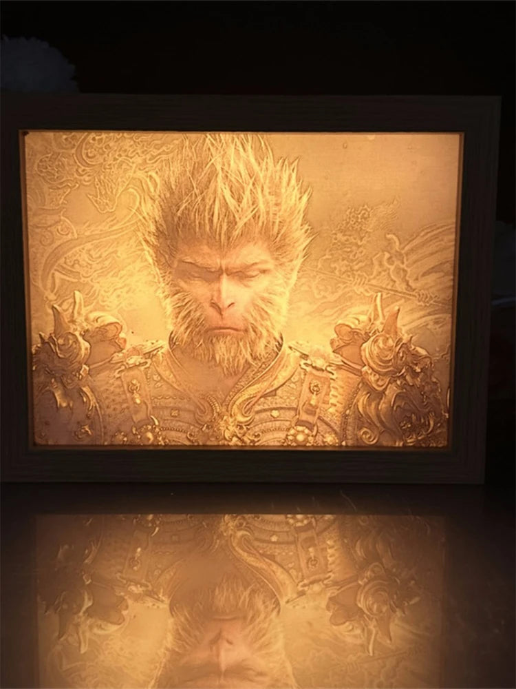 Golden Framed Sun Wukong Portrait – Black Myth : Wukong Lighting