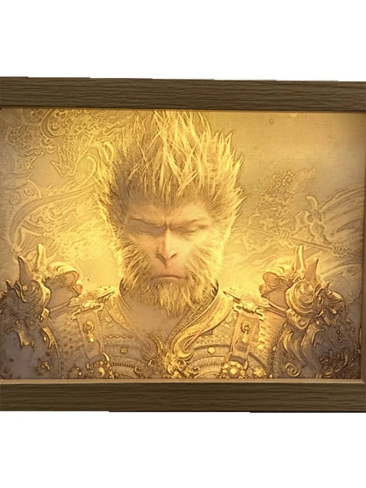 Golden Framed Sun Wukong Portrait – Black Myth : Wukong Lighting