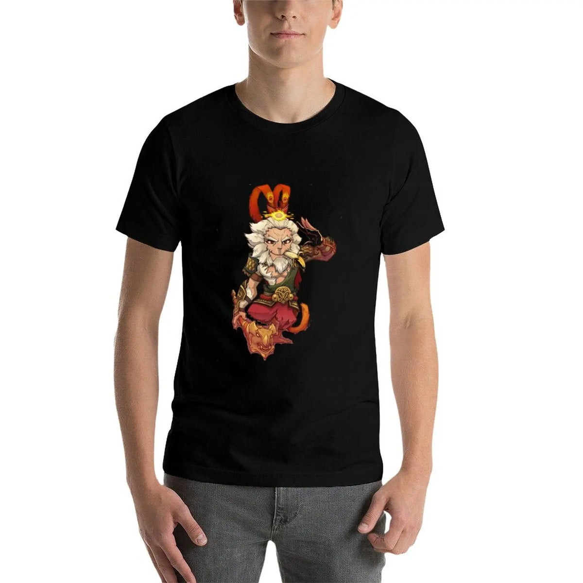 Black Myth Wukong Sun Wukong Fan Art Navy Blue T-Shirt